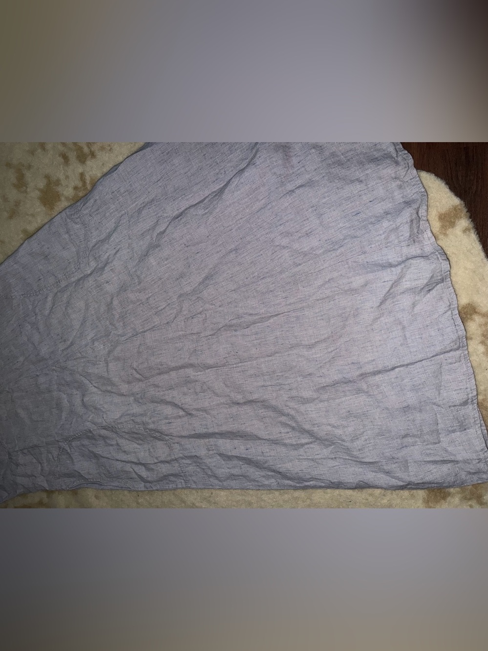 Rare flax maxi linen dress light blue summer fall pocket casual vtg coastal $200 - Picture 4 of 14
